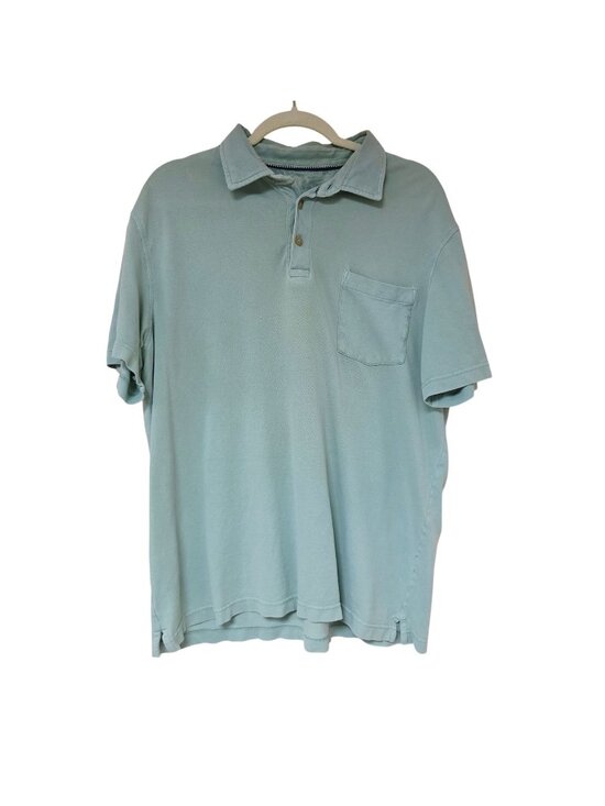 Izod Other - IZOD Polo Shirt Satlwater Relaxed Classic Mens Sz L Teal Green Embroidered Logo